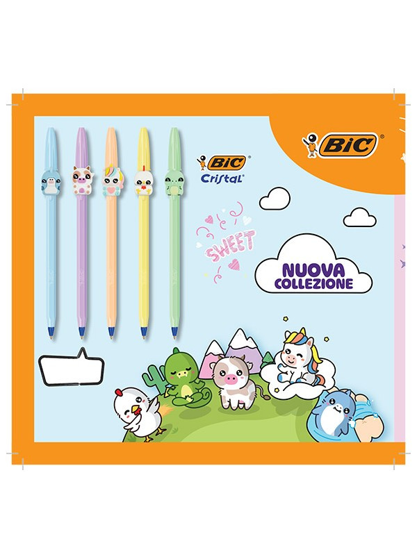 Długopis BIC Cristal Pastel Figurine (1szt) niebieski wkład